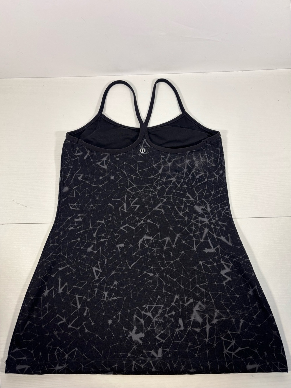 Lululemon Power Y Tank Star Crushed Black Deep Coal Built In Bra Size 6 - Picture 5 of 9